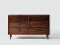 Cómoda de madera 150x45x82 cm - marrón - estilo moderno con 6 cajones