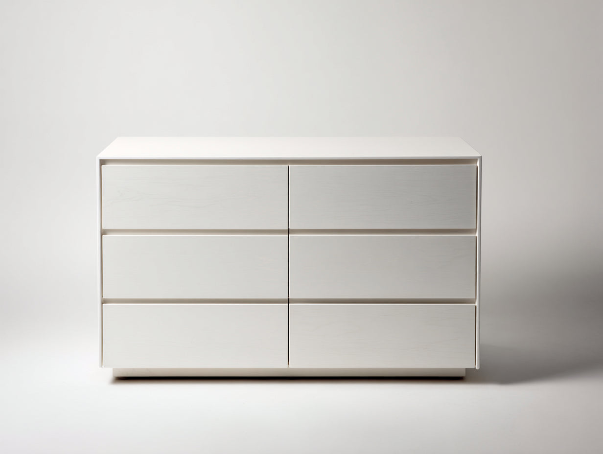 Cómodas madera 118x40x76 cm blanco para dormitorio - diseño moderno