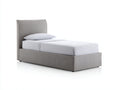 Camas individuales tapizada en tela gris 204x102x108 cm - para dormitorio - diseño moderno