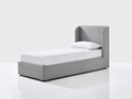 Camas individuales 205x100x110 cm - tapizado gris de tela para dormitorio - diseño moderno