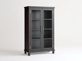Estanterías madera y vidrio 86x36x150 cm gris oscuro para salón - diseño moderno con puertas