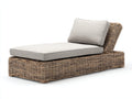 Tumbona de ratán 198x76x82 cm - marrón y beige - diseño natural con respaldo inclinado