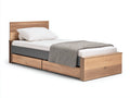 Camas individuales de madera efecto roble 209x104x96 cm - para dormitorio - con cajones