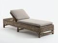 Tumbonas ratán 185x68x78 cm natural y beige para jardín - diseño reclinable