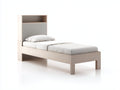 Camas individuales madera 198x96x125 cm blanco para dormitorio - diseño moderno con estante integrado