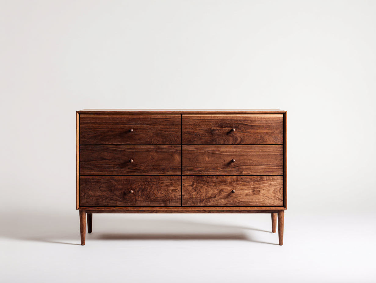 Cómodas madera maciza 120x45x85 cm nogal oscuro estilo retro